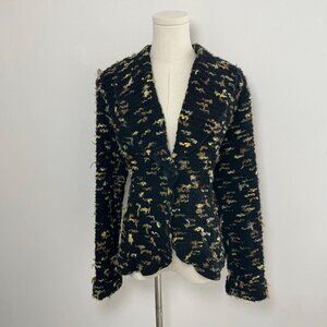 Cynthia Max Black Textured Knit Blazer Jacket | Women’s Size XL